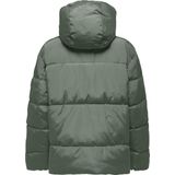 Onlnora - Puffer Jacket - Groen - Polyester - Capuchon met Koord