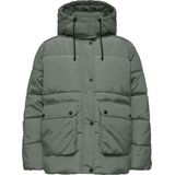 Onlnora - Puffer Jacket - Groen - Polyester - Capuchon met Koord