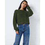 Noisy May - Nmmaysa L/S O-Neck Knit Pullover - Combu Green - Dames