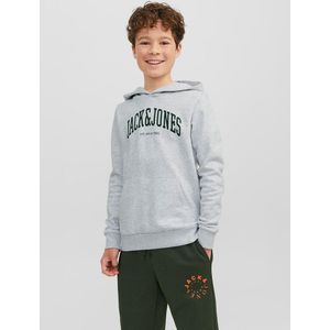 JACK & JONES JUNIOR Hoodie JJEJOSH met Logo Lichtgrijs Melange