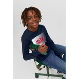 JACK & JONES JUNIOR Longsleeve JJECORP van Biologisch Katoen Donkerblauw