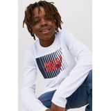 T-shirt - White - Regular Fit - Lange Mouwen - Ronde Hals