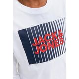 T-shirt - White - Regular Fit - Lange Mouwen - Ronde Hals