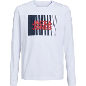 T-shirt - White - Regular Fit - Lange Mouwen - Ronde Hals