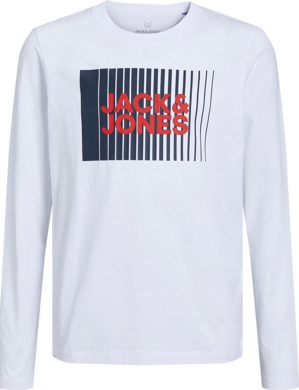 T-shirt - White - Regular Fit - Lange Mouwen - Ronde Hals