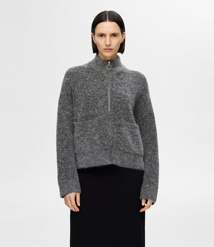 Selected Sia Trui Met Volledige Rits Grijs Vrouw