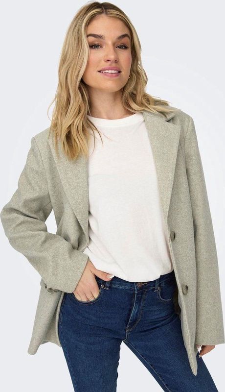 Blazer - Effen - Gedeeltelijk Gevoerd - Lange Mouw - Normale Pasvorm