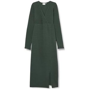 MAMA.LICIOUS Mlasia Tess Ls Jrs Midi Dress 2F A Damesjurk, Groen, XS