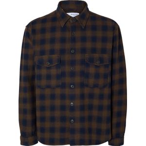SELECTED HOMME Heren Slhloosemason-Flannel Overhemd Noos Flanel Shirt, beige, M
