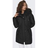 Getailleerde parka met imitatiebont, model 'IRIS'