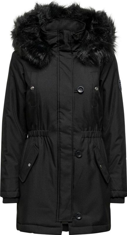 Getailleerde parka met imitatiebont, model 'IRIS'