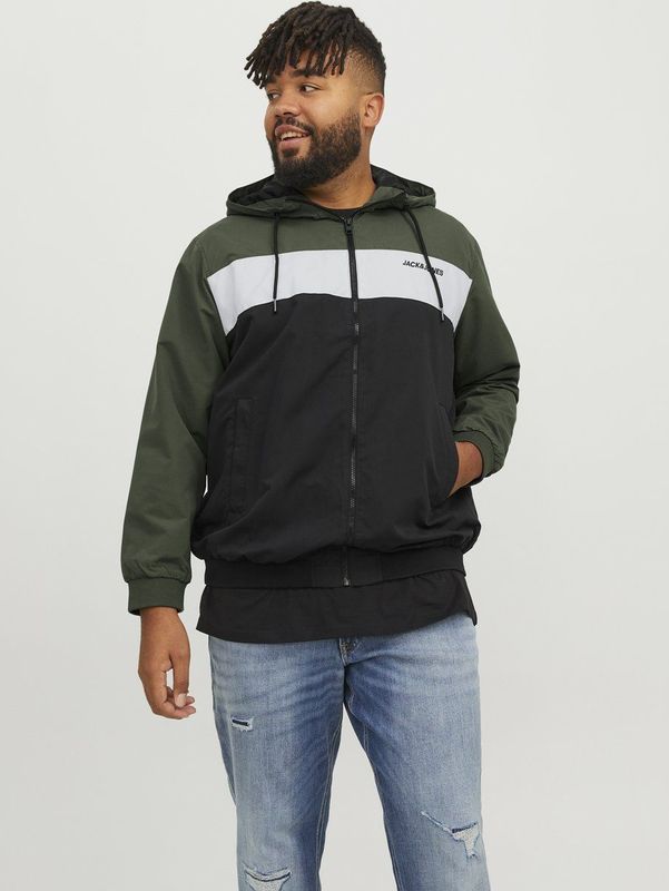 JACK & JONES PLUS SIZE - Tussenjas - Donkergroen - Bomberjack - Met Capuchon