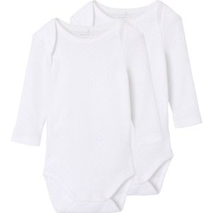 NAME IT NBFBODY 2P LS WHITE NEEDLEDROP NOOS Meisjes - Maat 74