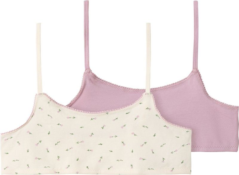 NAME IT - NKFSHORT STRAP TOP 2P - Bralette - Floral - Jersey