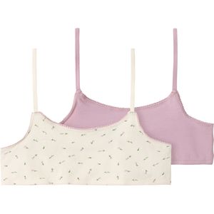 NAME IT KIDS Bh Top NKFSHORT STRAP - set van 2 Beige/Lila