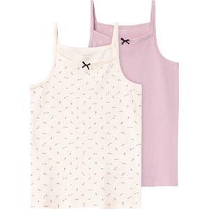 Bestseller A/S Nkfstrap Top 2p Buttercream Floral Noos onderhemd Meisjes, Buttercream