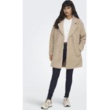 Relaxed fit lange jas van teddybont met reverskraag, model 'NEWAURELIA'