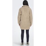 Relaxed fit lange jas van teddybont met reverskraag, model 'NEWAURELIA'