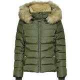 ONLY - Gematelasseerde Donsjas - Kaki - 100% Polyester