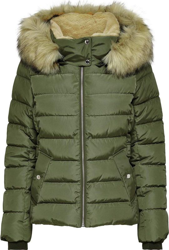 ONLY - Gematelasseerde Donsjas - Groen - Polyester