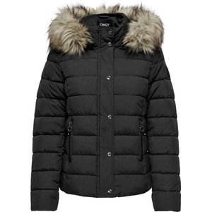 Only - NewLuna - Gewatteerd Damesjack - Mêlee - Polyester - Afneembare Capuchon