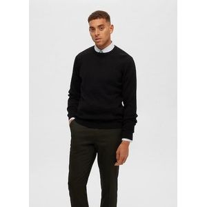 SELETED HOMME Slhberg Cable Crew Neck Noos Pullover voor heren, zwart, XXL