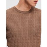 SELECTED HOMME Rundhalspullover »SLHBERG CABLE CREW NECK NOOS«