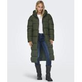 Only - ONLMONTANA LONG PUFFER JACKET - Gewatteerde Jas - Forest Night - Met Capuchon