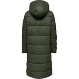 Only - ONLMONTANA LONG PUFFER JACKET - Gewatteerde Jas - Forest Night - Met Capuchon