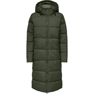 Only - ONLMONTANA LONG PUFFER JACKET - Gewatteerde Jas - Forest Night - Met Capuchon