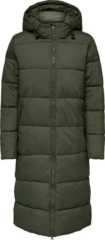 Only - ONLMONTANA LONG PUFFER JACKET - Gewatteerde Jas - Forest Night - Met Capuchon