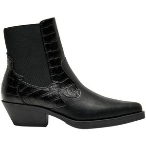 ONLY ONLBRONCO-2 Short PU Cowboy Boot NOOS enkellaarzen, zwart, 37 EU, zwart, 37 EU