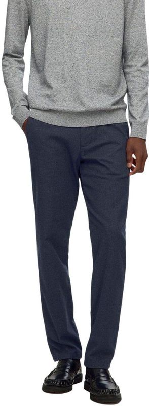 Selected Homme - SLH175-SLIM MILES BRUSHED - Chino Broek - Blauw - Slim Fit