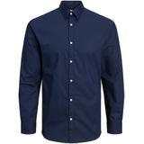 Jack & Jones - Heren Overhemden Joe Structure - Blauw - Maat M