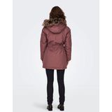 Only - Iris - Damesparka - Effen - Polyester - Afneembaar Imitatiebont