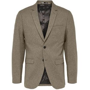 Selected Homme Heren Slhslim-Mark Wool BLZ B Noos kostuumjas, Lichtbruin melange, 56