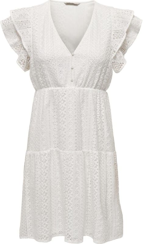 Only - Helena - Blousejurk - Effen - Kant - V-hals - Korte Mouwen