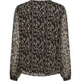 Only Luna L/s V-Neck Top Black ZWART S