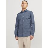 Jack & Jones Jprblablackpool Overhemd - Blauw - Katoen/Elastaan - Slim Fit