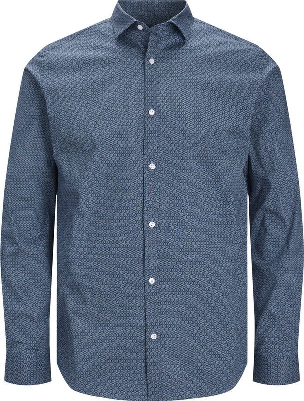 Jack & Jones Jprblablackpool Overhemd - Blauw - Katoen/Elastaan - Slim Fit