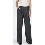 Only - Onlhattie Hw Pleat Mel Str Pant - Broek - Dark Grey Melange
