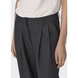 Only - Onlhattie Hw Pleat Mel Str Pant - Broek - Dark Grey Melange