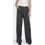 Only - Onlhattie Hw Pleat Mel Str Pant - Broek - Dark Grey Melange