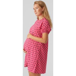 Mlsissel - Zwangerschapsjurk - Regular Fit - O-hals - Korte Mouwen - Ballonmouwen