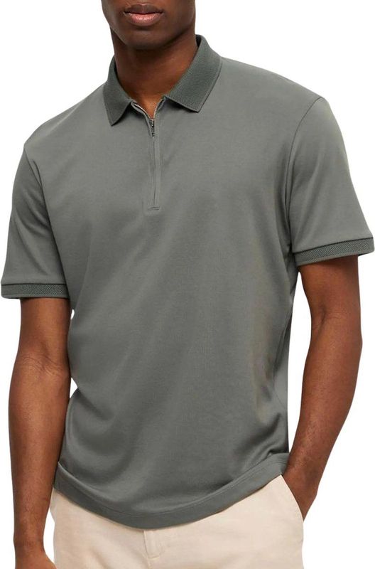 Poloshirt - Katoen - Groen - Regular Fit - Korte Mouwen