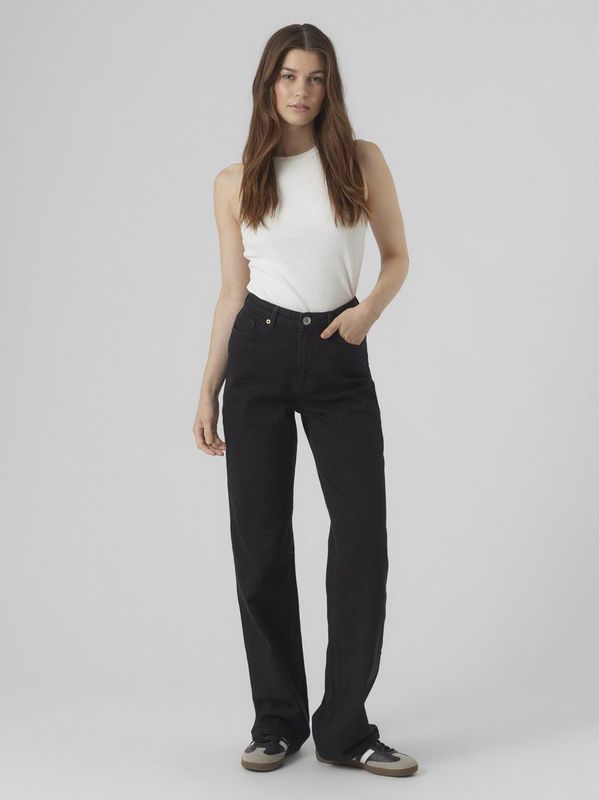 Vero Moda - Vmtessa Hr Wide Jeans - Zwart - Denim