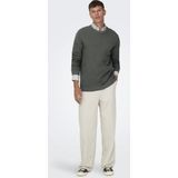 Only & Sons Onskalle reg 12 struc crew knit noo olijf