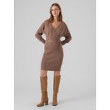 Vmhollyrem - Lange Jurk - Gebreid - V-Hals - Boven de Knie - Regular Fit
