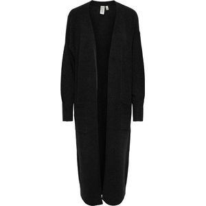 Yas - Balis Cardigan - Zwart - Gebreid Mengsel - V-hals - Lange Mouwen
