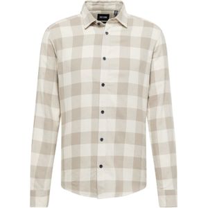 ONLY & SONS Geruit overhemd met lange mouwen voor heren, Antieke wit